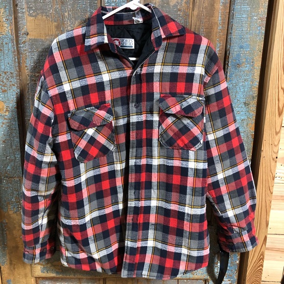 Quilted Lined Flannel Shacket Medium 